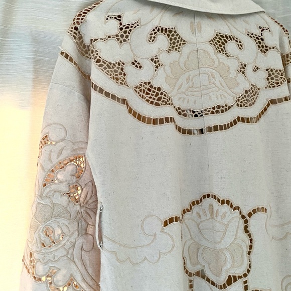 NWT Elegant Embroidered Trench Coat / Dress Anthropologie: Avec Les Fille - Picture 7 of 11